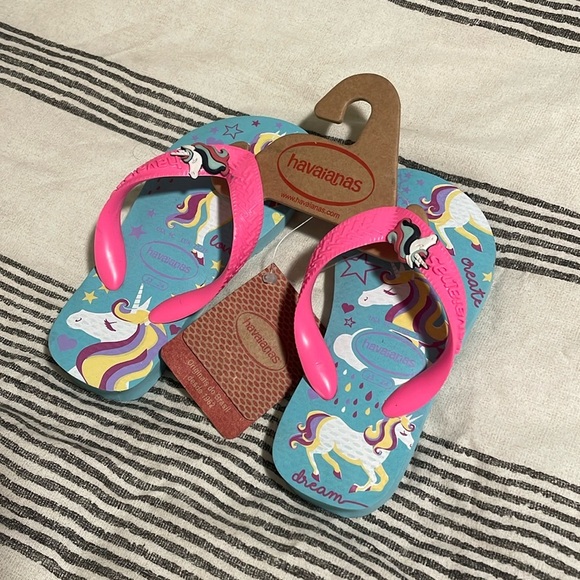NWT Havaianas Unicorn Flip Flop Sandals 9 - Picture 1 of 4